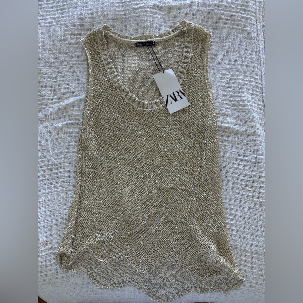 Zara Gold Knit Women's Top